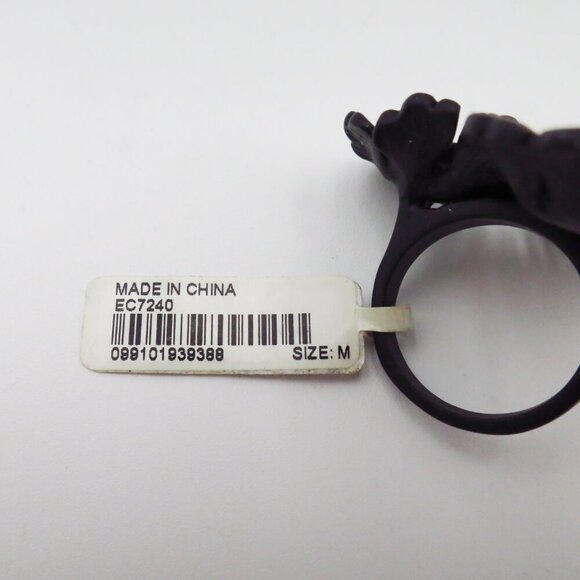 NWT J. Crew Dogwood Blossom Matte Black with Gems Cocktail Ring Size M - Picture 9 of 16